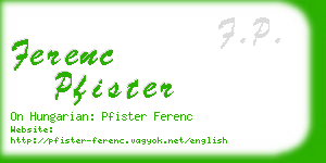 ferenc pfister business card